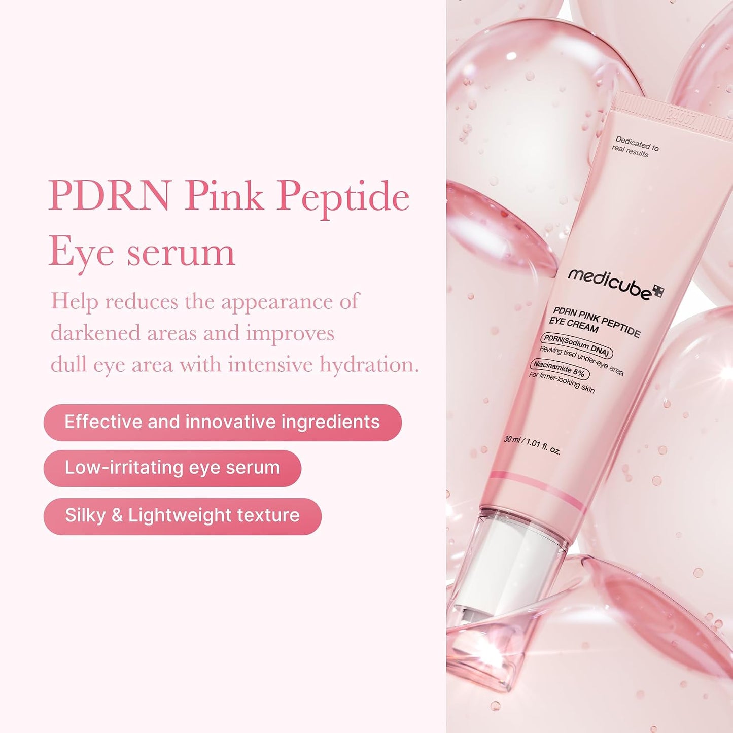 Eye Cream with Salmon DNA PDRN & Pink Peptides | 99% Purity Retinol for Fine Lines
