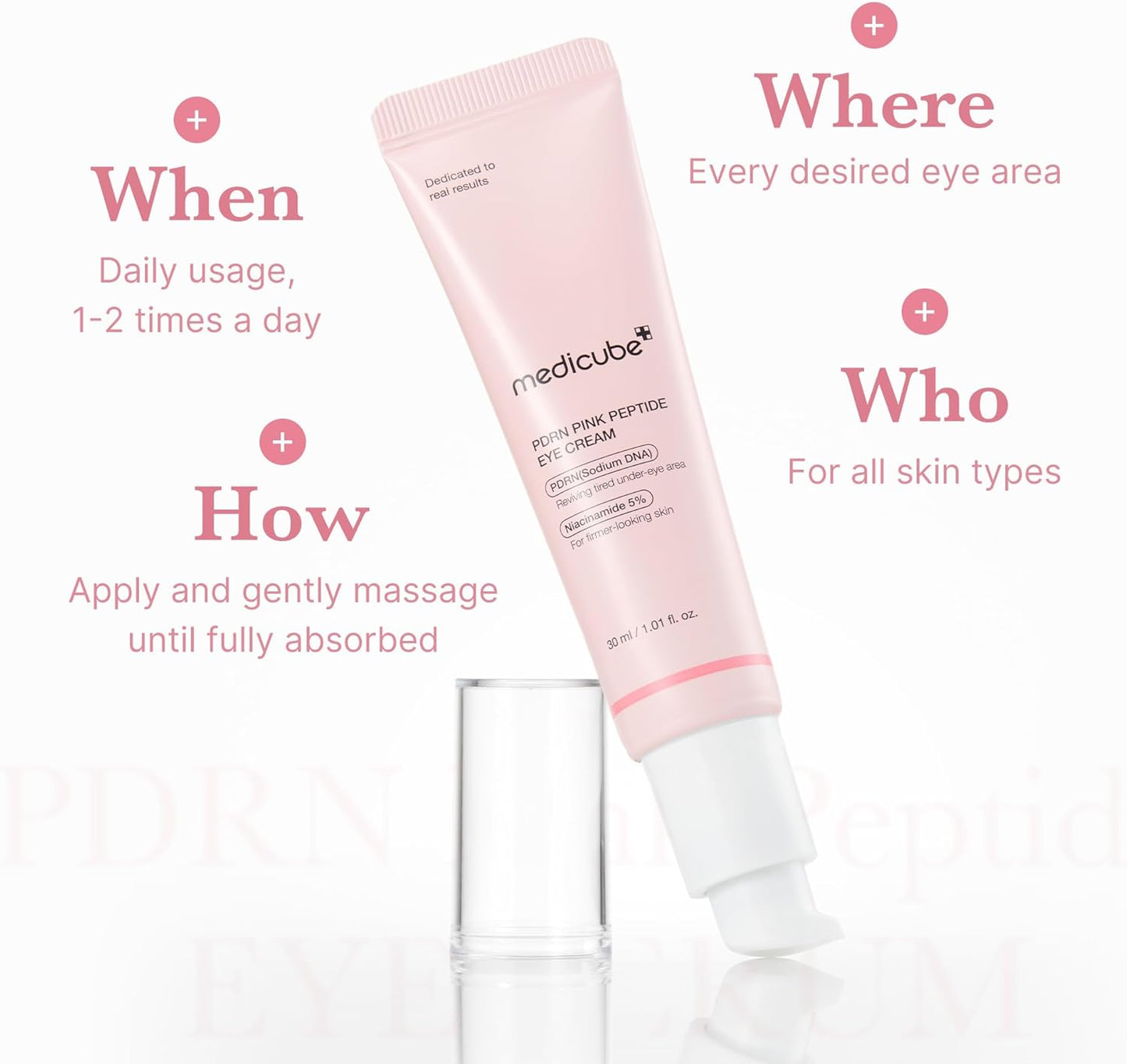Eye Cream with Salmon DNA PDRN & Pink Peptides | 99% Purity Retinol for Fine Lines
